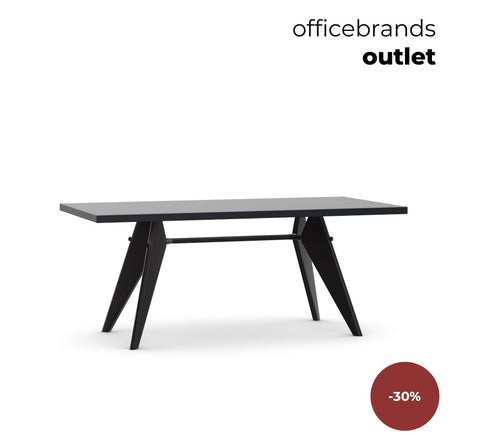 Vitra EM Table 180x90cm Zwart HPL (OUTLET)