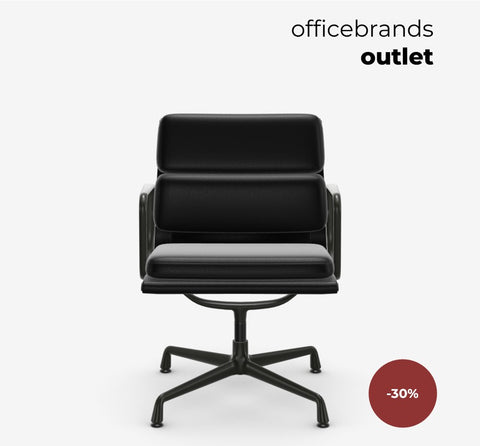 Vitra Soft Pad Chairs EA 208 Leder Nero (OUTLET)