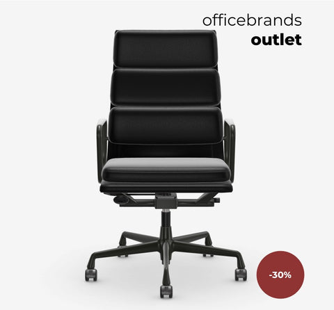 Vitra Soft Pad Chairs EA 219 Leder Nero (OUTLET)