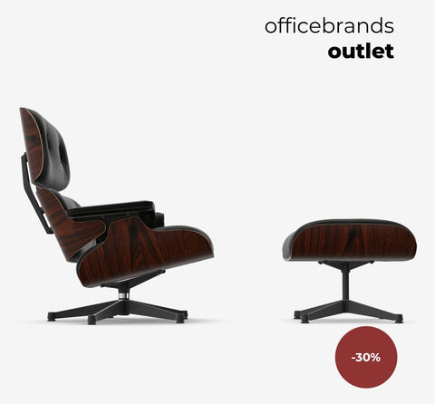 Vitra Lounge Chair & Ottoman Santos Palisander / Leder Nero (OUTLET)