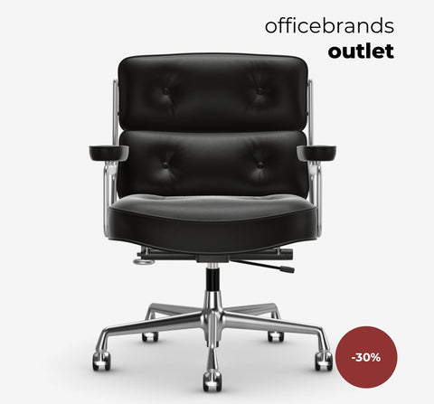 Vitra Lobby Chair ES 104 Chroom / Leder Nero (OUTLET)