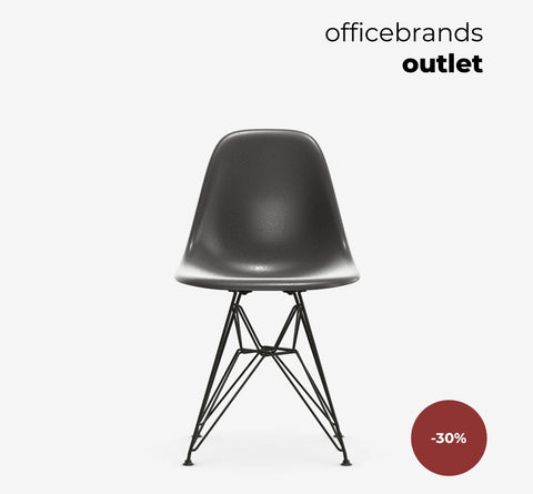 Vitra Fiberglass Side Chair DSR Donkergrijs (OUTLET)