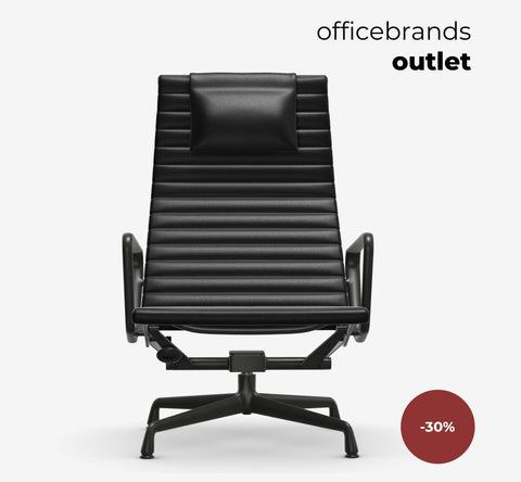 Vitra Aluminium Chair EA 124 Lounge Zwart (OUTLET)