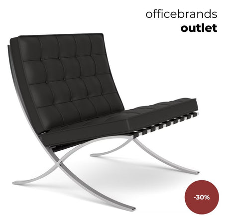 Knoll Barcelona Chair Leder Zwart (OUTLET)