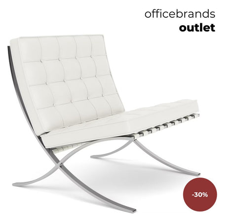 Knoll Barcelona Chair Leder Wit (OUTLET)