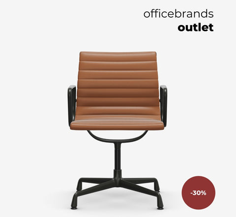 Vitra Aluminium Chairs EA 104 Leder Cognac (OUTLET)