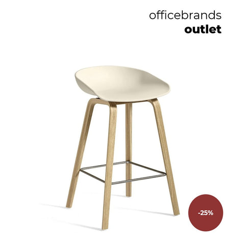 HAY AAS 32 Barkruk low Gelakt eiken / Melange cream (OUTLET)