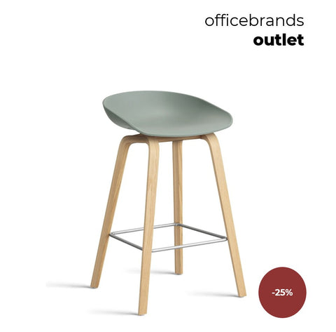 HAY AAS 32 Barkruk low Gelakt eiken / Fall green (OUTLET)