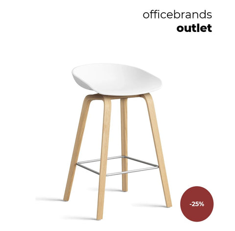 HAY AAS 32 Barkruk low Gelakt eiken / White (OUTLET)