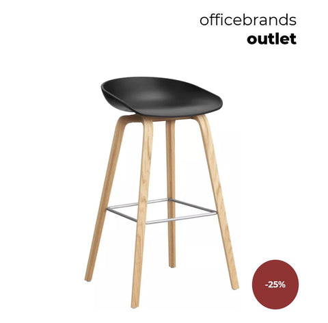 HAY AAS 32 Barkruk high Gelakt eiken / Black (OUTLET)