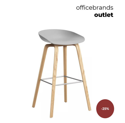 HAY AAS 32 Barkruk high Gelakt eiken / Concrete grey (OUTLET)