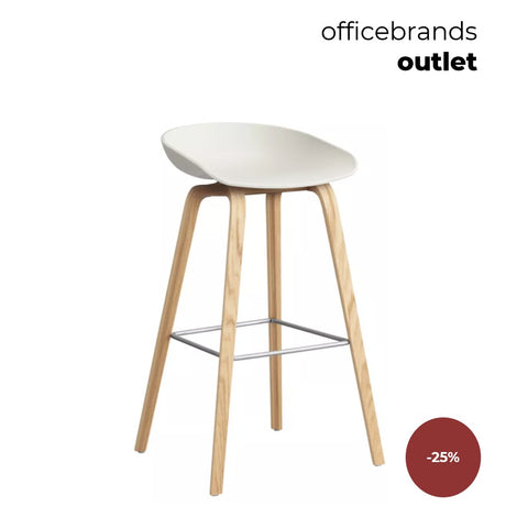 HAY AAS 32 Barkruk high Gelakt eiken / Melange cream (OUTLET)