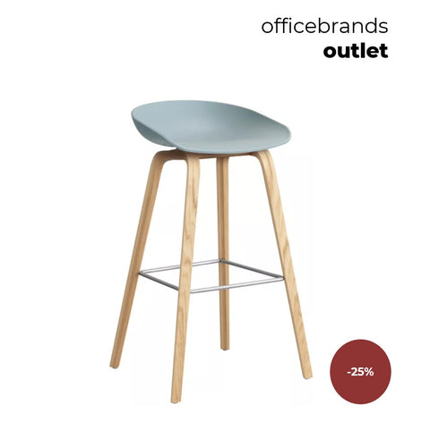 HAY AAS 32 Barkruk high Gelakt eiken / Dusty Blue (OUTLET)