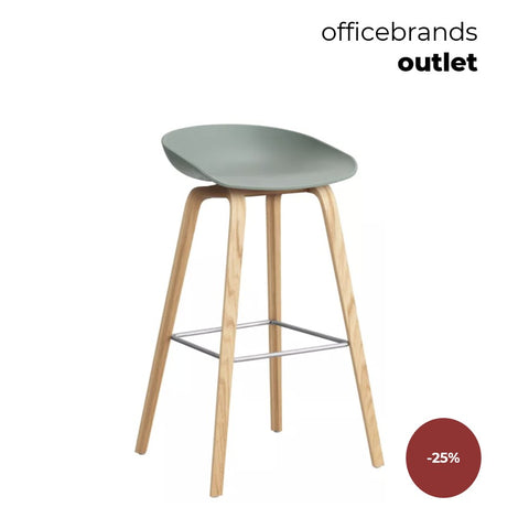 HAY AAS 32 Barkruk high Gelakt eiken / Fall green (OUTLET)