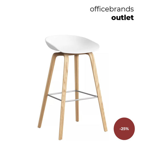 HAY AAS 32 Barkruk high Gelakt eiken / White (OUTLET)