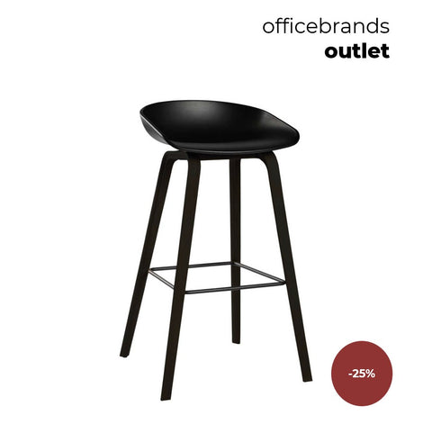 HAY AAS 32 Barkruk high Zwart gelakt eiken / Black (OUTLET)