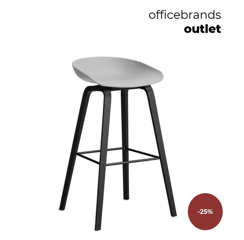 HAY AAS 32 Barkruk high Zwart gelakt eiken / Concrete grey (OUTLET)