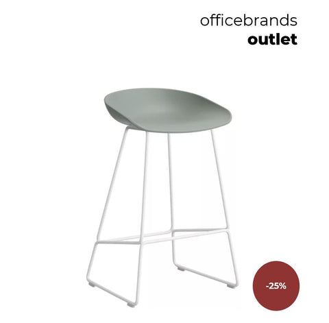 HAY AAS 38 Barkruk low Wit gepoedercoat / Fall green (OUTLET)