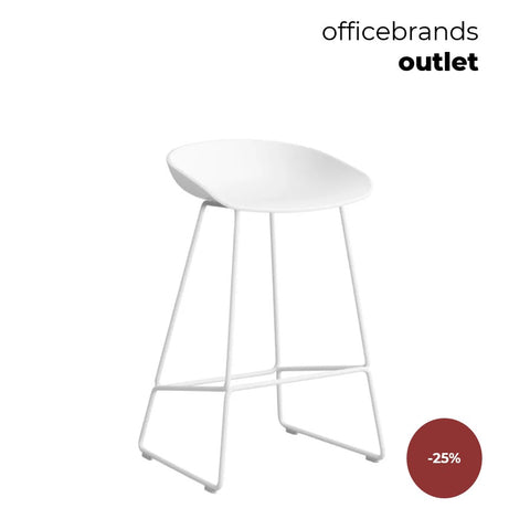 HAY AAS 38 Barkruk low Wit gepoedercoat / White (OUTLET)