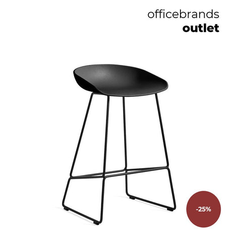 HAY AAS 38 Barkruk low Zwart gepoedercoat / Black (OUTLET)