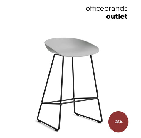 HAY AAS 38 Barkruk low Zwart gepoedercoat / Concrete grey (OUTLET)