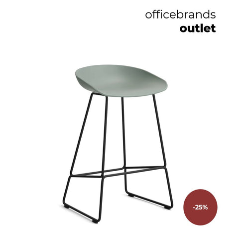 HAY AAS 38 Barkruk low Zwart gepoedercoat / Fall green (OUTLET)