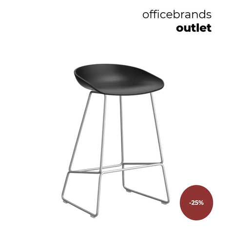 HAY AAS 38 Barkruk low RVS / Black (OUTLET)