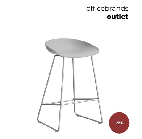 HAY AAS 38 Barkruk low RVS / Concrete grey (OUTLET)