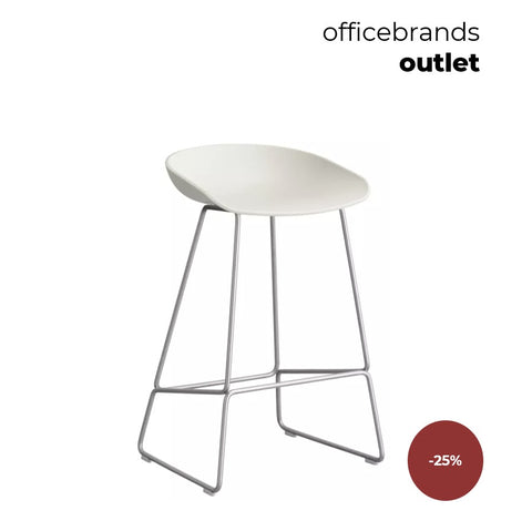 HAY AAS 38 Barkruk low RVS / Melange cream (OUTLET)