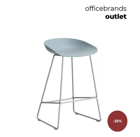 HAY AAS 38 Barkruk low RVS / Dusty Blue (OUTLET)