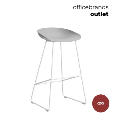 HAY AAS 38 Barkruk high Wit gepoedercoat / Concrete grey (OUTLET)