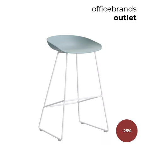 HAY AAS 38 Barkruk high Wit gepoedercoat / Dusty blue (OUTLET)