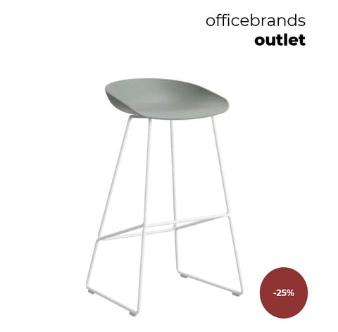 HAY AAS 38 Barkruk high Wit gepoedercoat / Fall green (OUTLET)