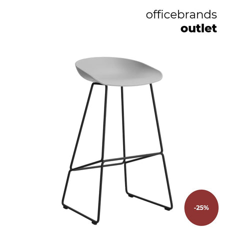 HAY AAS 38 Barkruk high Zwart gepoedercoat / Concrete grey (OUTLET)