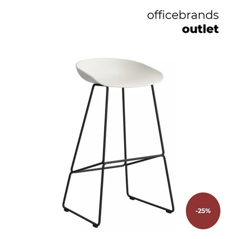 HAY AAS 38 Barkruk high Zwart gepoedercoat / Melange cream (OUTLET)