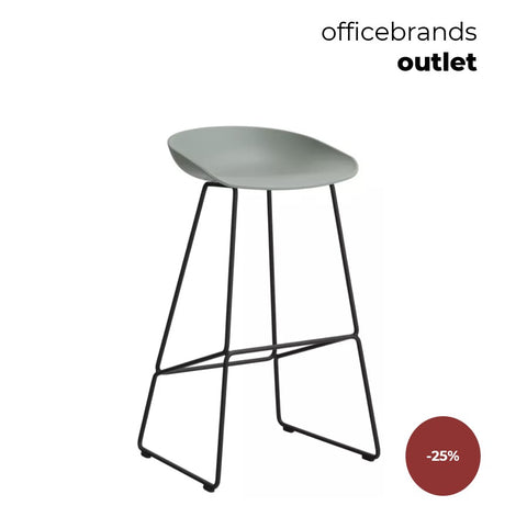 HAY AAS 38 Barkruk high Zwart gepoedercoat / Fall green (OUTLET)