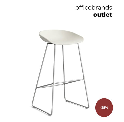 HAY AAS 38 Barkruk high RVS / Melange cream (OUTLET)