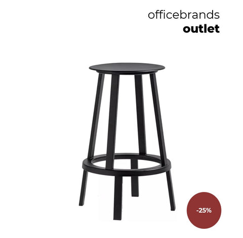 HAY Revolver Barkruk low  / Black (OUTLET)