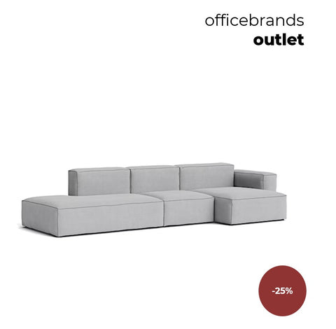 HAY Mags Soft Low Armrest 3-Zitsbank (Combination 4) Grijs (OUTLET)