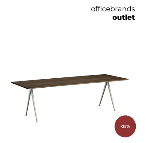 HAY Pyramid tafel 02 (250x85cm) Grijs / Gerookt eiken (OUTLET)