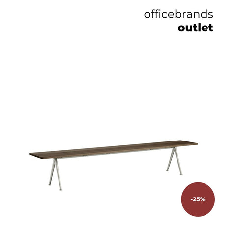 HAY Pyramid bank 12 (250x40cm) Grijs / Gerookt eiken (OUTLET)