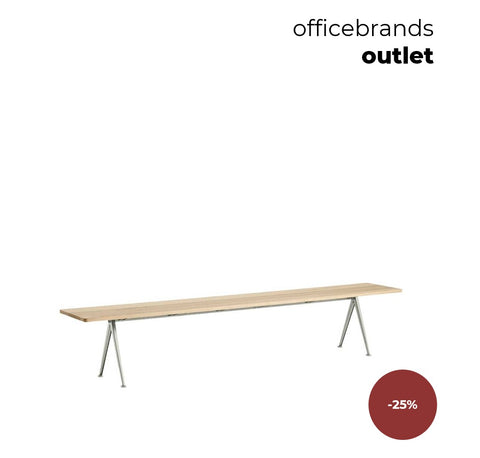 HAY Pyramid bank 12 (250x40cm) Grijs / Gelakt eiken (OUTLET)