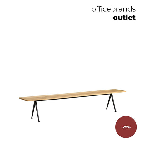 HAY Pyramid bank 12 (250x40cm) Zwart / Gelakt eiken (OUTLET)