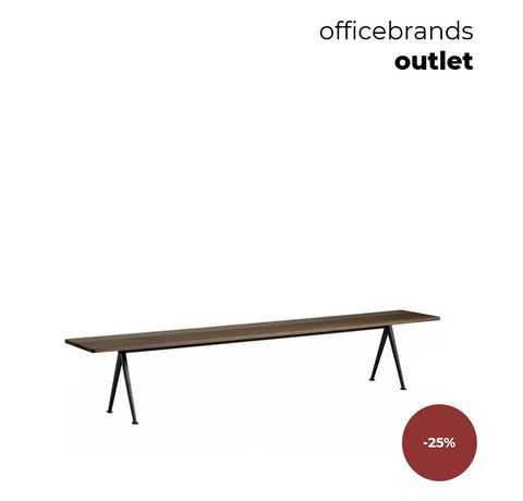 HAY Pyramid bank 12 (250x40cm) Zwart / Gerookt eiken (OUTLET)