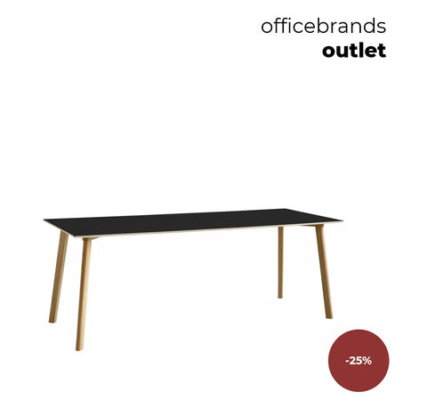 HAY Deux 210 tafel (200x75cm) Gelakt eiken / Ink black (OUTLET)