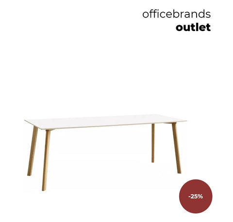 HAY Deux 210 tafel (200x75cm) Gelakt eiken / Pearl white (OUTLET)