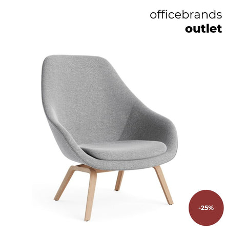 HAY AAL 93 fauteuil Gelakt eiken / Grijs (OUTLET)