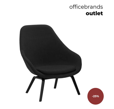 HAY AAL 93 fauteuil Zwart gelakt eiken / Antraciet (OUTLET)